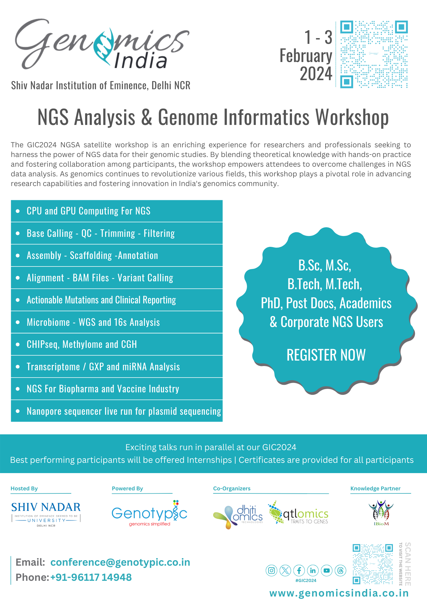 Schedule Genomics India Conference 2024   Final NGS Flyer 